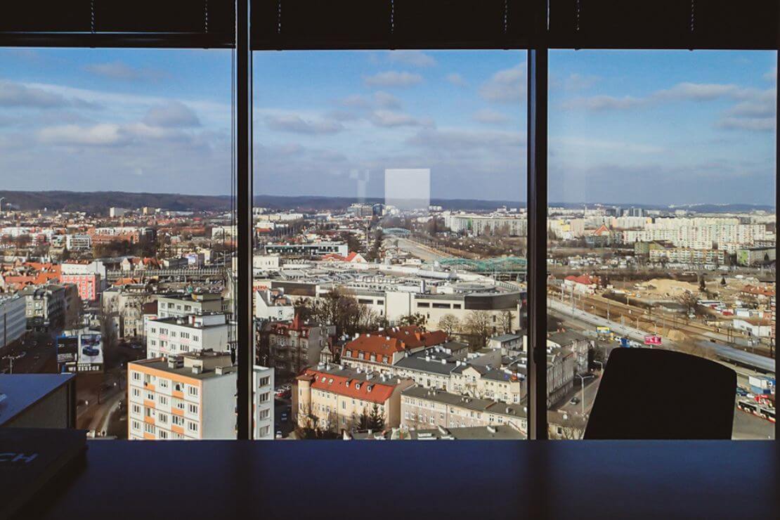 Widok z biura Comarch w Gdańsku
