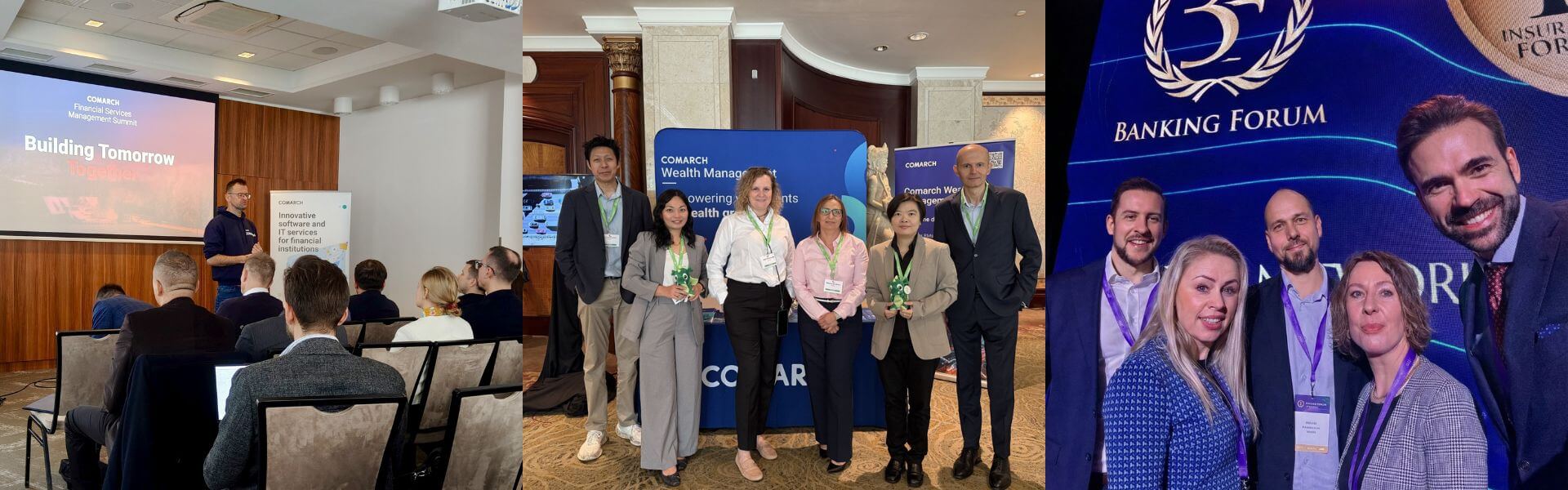 Kolaż zdjęć zespołu Comarch Financial Solutions