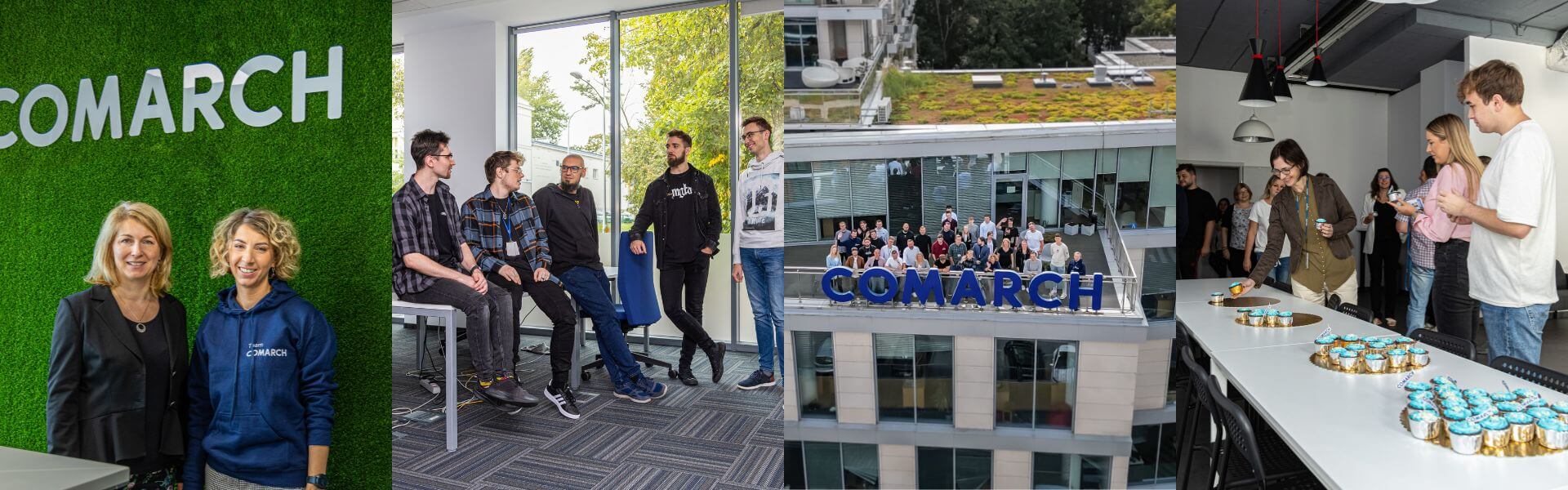 Kolaż zdjęć z lubelskiego biura Comarch